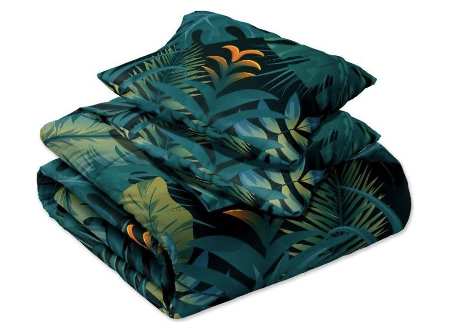 Saténové obliečky NOBILE Jungle - tmavo zelené - 140x200 cm