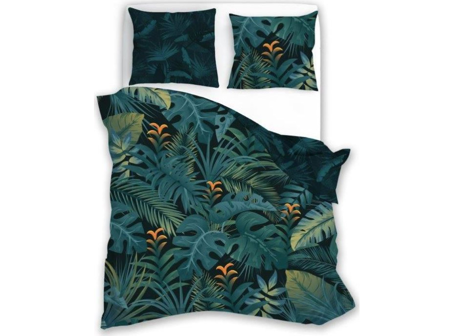 Saténové obliečky NOBILE Jungle - tmavo zelené - 140x200 cm