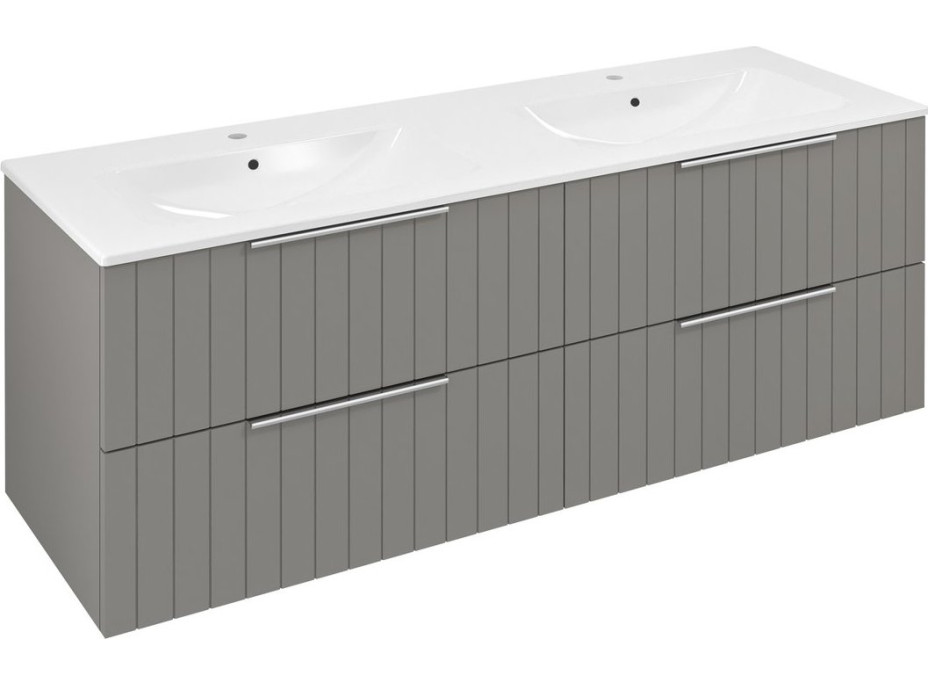 Sapho CIRASA umývadlová skrinka s dvojumývadlom 141x54x46cm, agila strip CR141-4343S-21