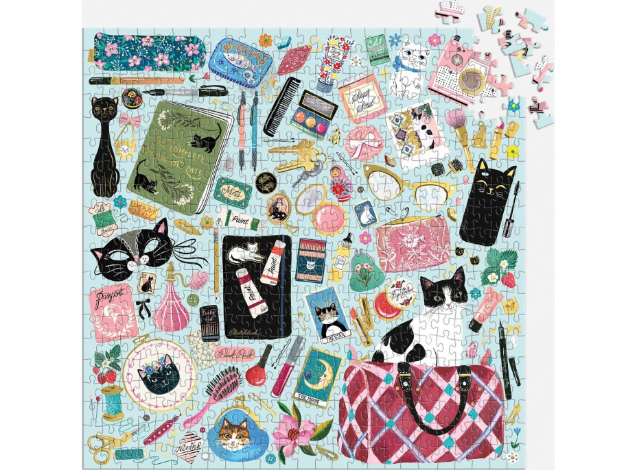 GALISON Štvorcové puzzle Mačacie doplnky 500 dielikov
