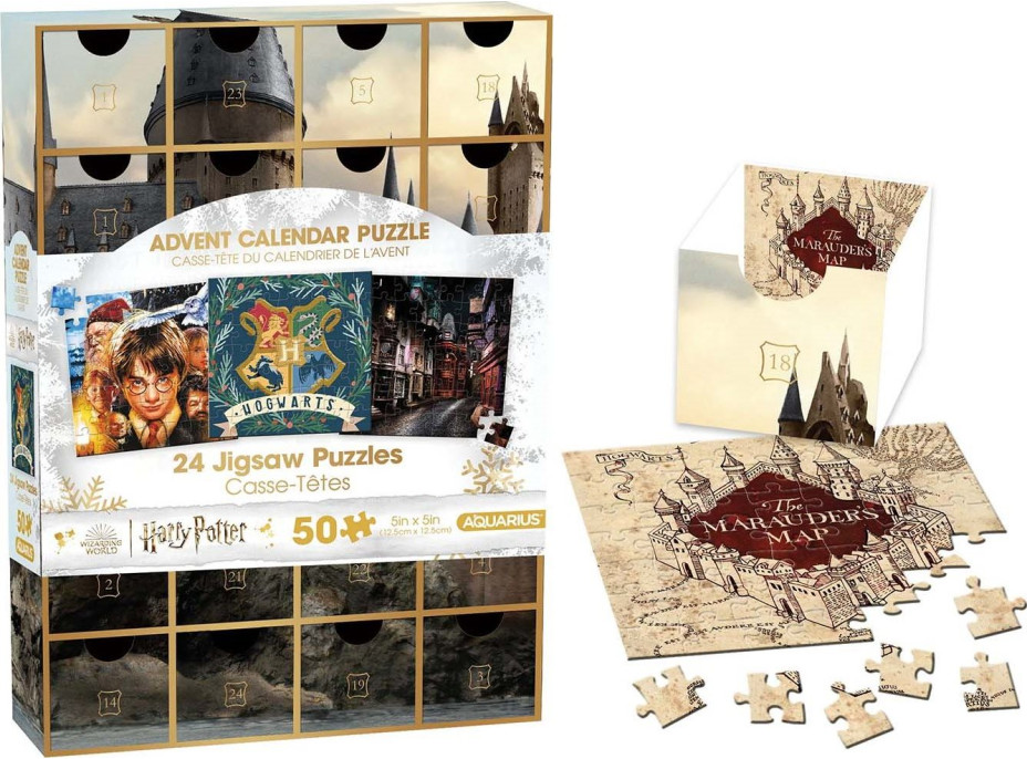 AQUARIUS Puzzle Adventný kalendár: Harry Potter 24x50 dielikov