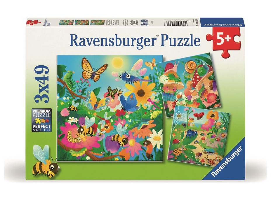 RAVENSBURGER Puzzle Hmyzí kamaráti 3x49 dielikov