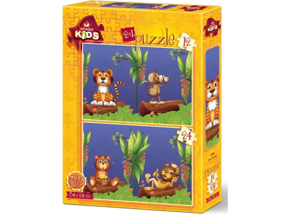 ART PUZZLE Puzzle Kamaráti v prírode 12+24 dielikov