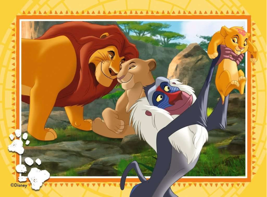 RAVENSBURGER Puzzle Leví kráľ 4v1 (12, 16, 20, 24 dielikov)