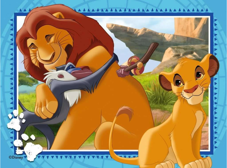 RAVENSBURGER Puzzle Leví kráľ 4v1 (12, 16, 20, 24 dielikov)