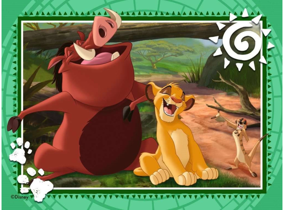 RAVENSBURGER Puzzle Leví kráľ 4v1 (12, 16, 20, 24 dielikov)