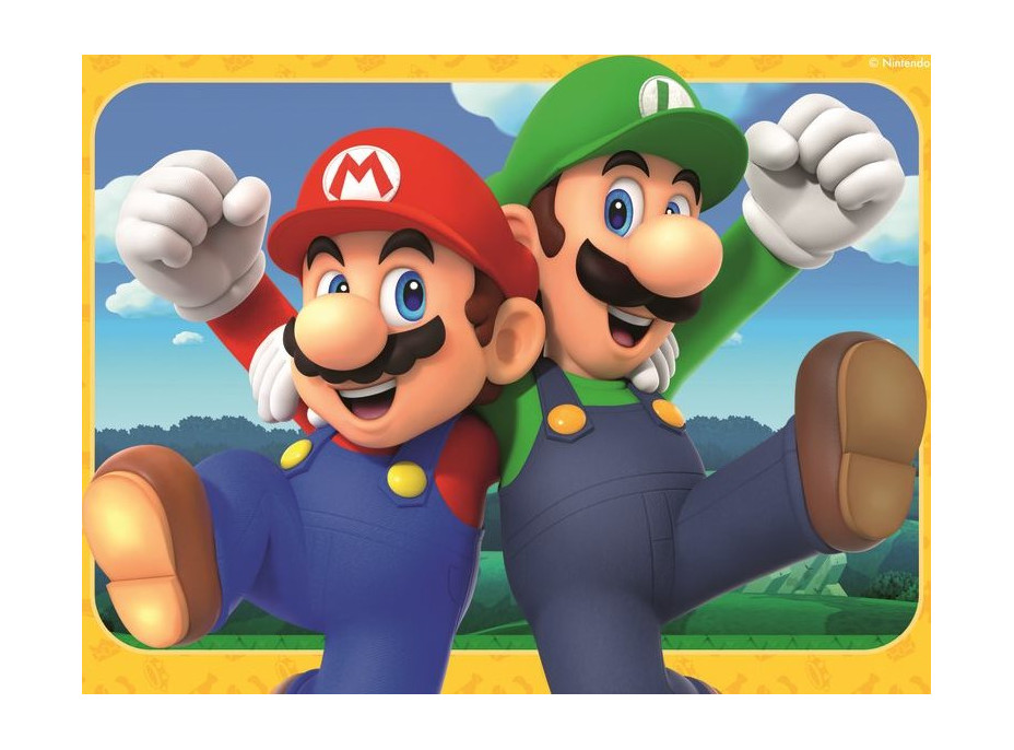 RAVENSBURGER Puzzle Super Mario a jeho dobrodružstvo 4v1 (12,16,20,24 dielikov)