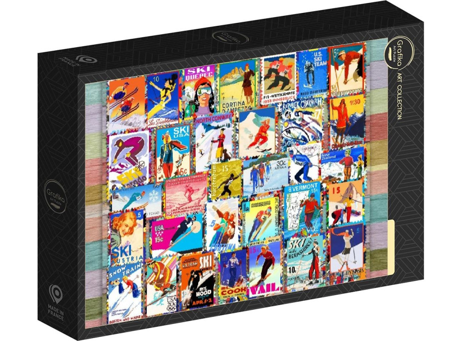 GRAFIKA Puzzle Lyžiarske poštové známky 1000 dielikov