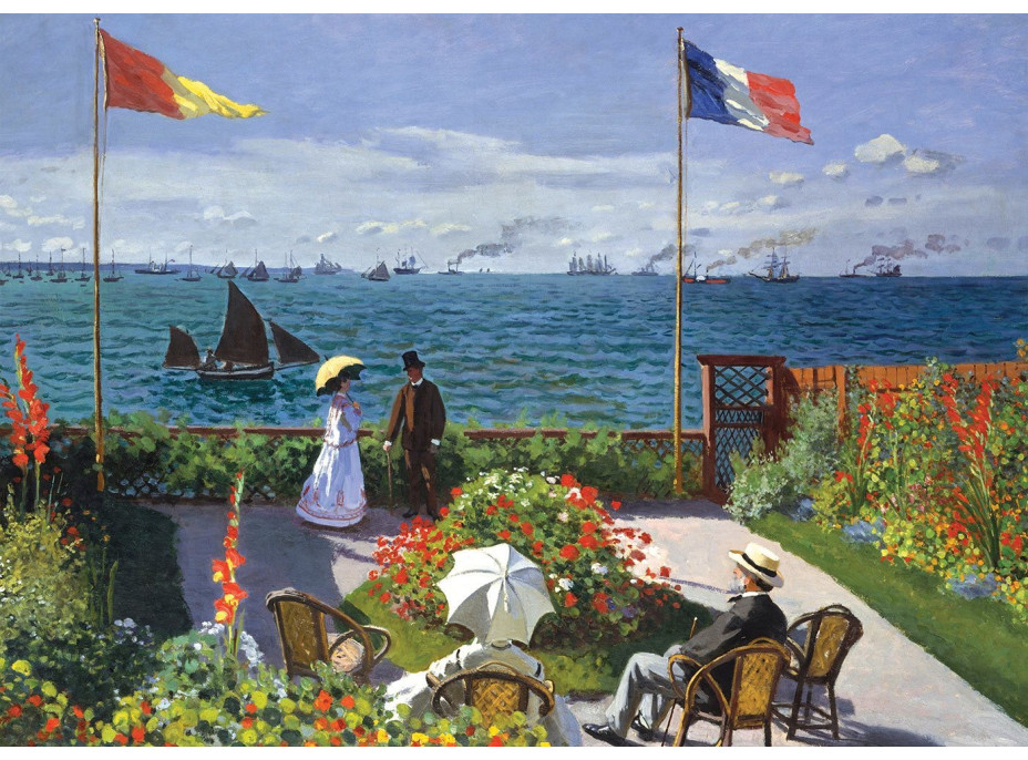 GRAFIKA Puzzle Záhrada v Sainte Adresse a Pole vlčích makov 2x500 dielikov