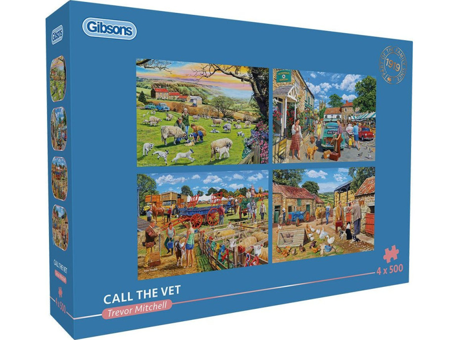 GIBSONS Puzzle Zavolajte veterinára 4x500 dielikov