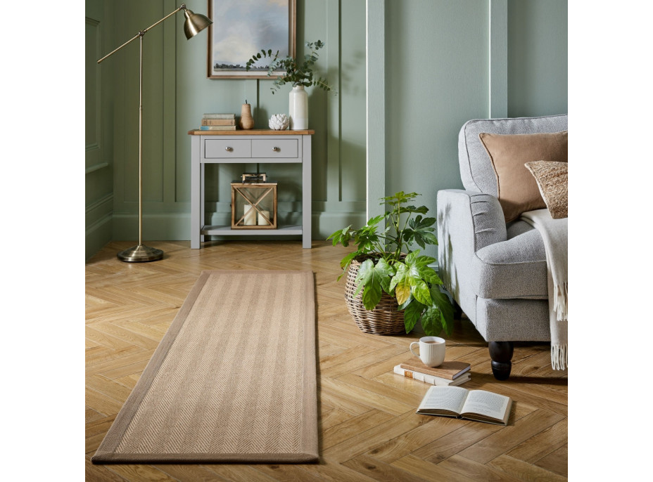 Behúň Herringbone Border Kira Natural