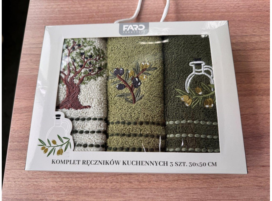 Sada kuchynských uterákov 30x50 cm (3 kusy) - OLIVY