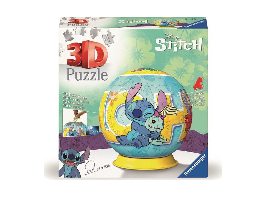 RAVENSBURGER 3D Puzzleball Disney: Stitch 72 dielikov