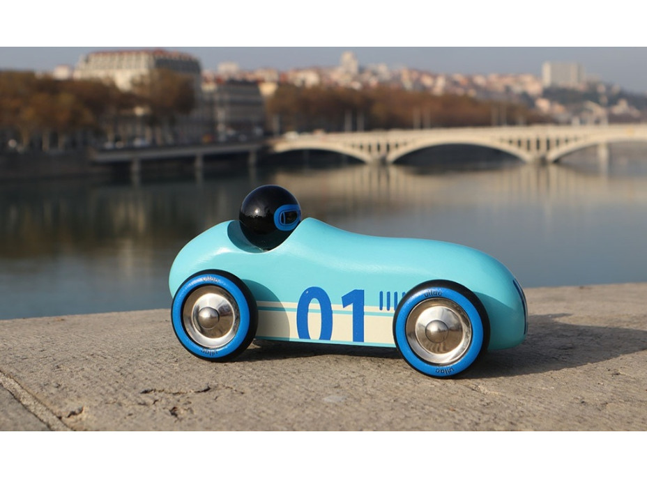 Vilac Drevené auto Old Sport Compet tyrkysové