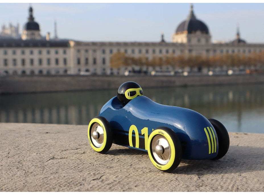 Vilac Drevené auto Old Sport Compet tmavo modré