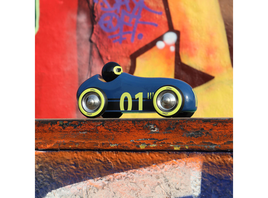 Vilac Drevené auto Old Sport Compet tmavo modré
