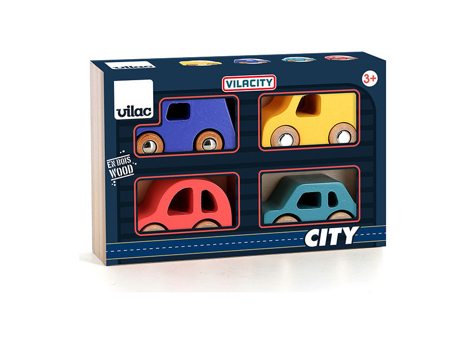 Vilac Sada 4 drevených autíčok City Vilacity