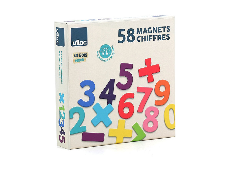 Vilac Drevené magnetické číslice 58 ks