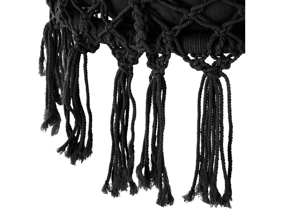 Závesné hojdacie BOHO kreslo s vankúšom - čierne / šedé