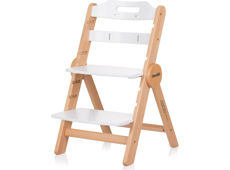 CHIPOLINO Drevená jedálenská stolička Cacao 2v1 White Wood