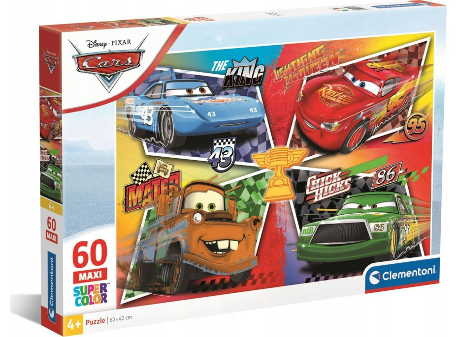 CLEMENTONI Puzzle Autá: Silná štvorka MAXI 60 dielikov