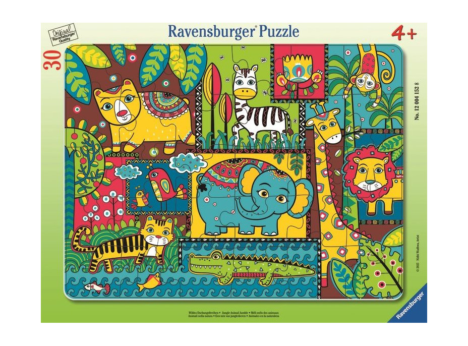 RAVENSBURGER Puzzle Zvieratká v džungli 30 dielikov