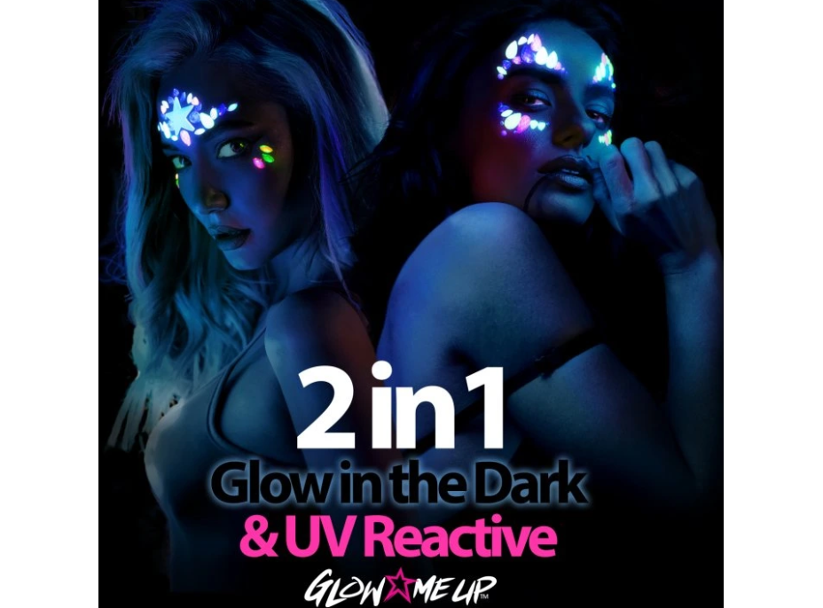 PAINTGLOW Samolepiace kamienky na tvár Mačacie oči - UV, svietiace v tme