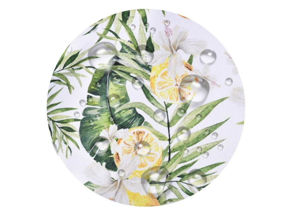 Vodeodolný sedací MAXI vankúš 100x15 cm do závesného kresla - citróny/sivý