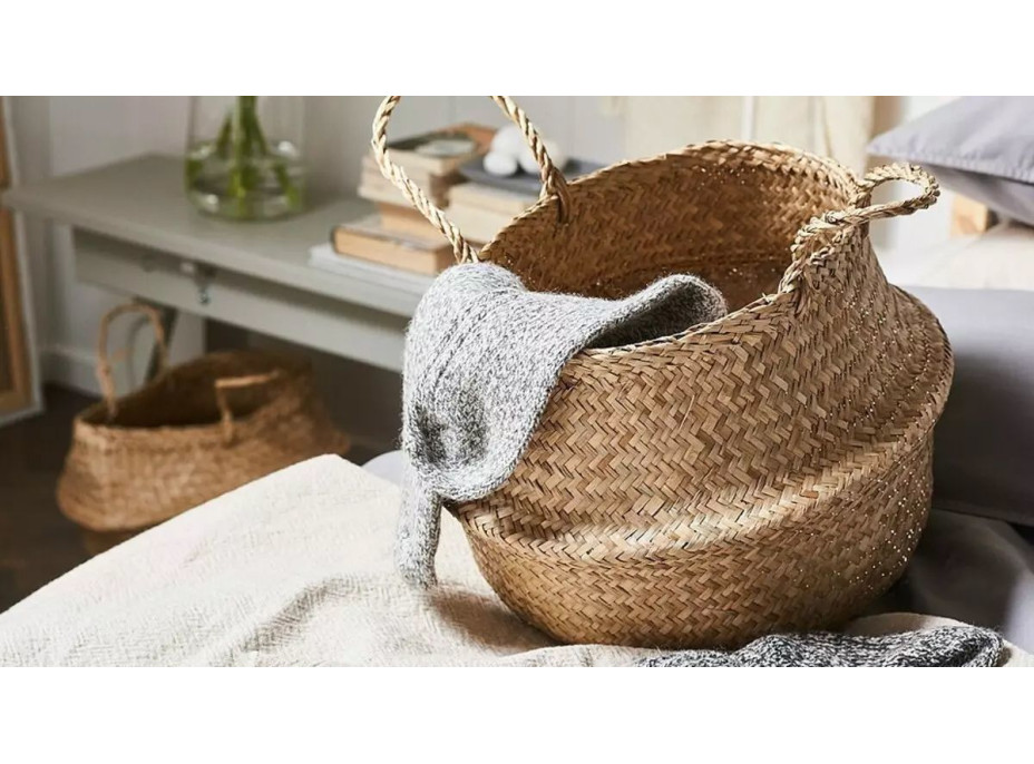 Sada BOHO košov z morskej trávy - 3 kusy - prírodná