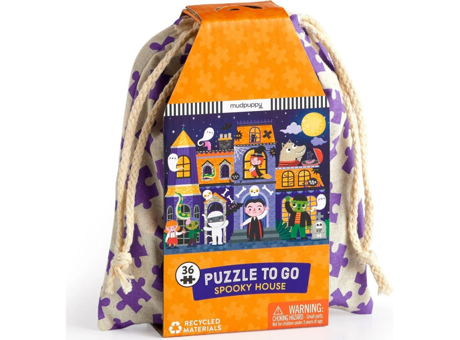 Mudpuppy Puzzle Strašidelný dom v látkovom vrecku 36 dielikov