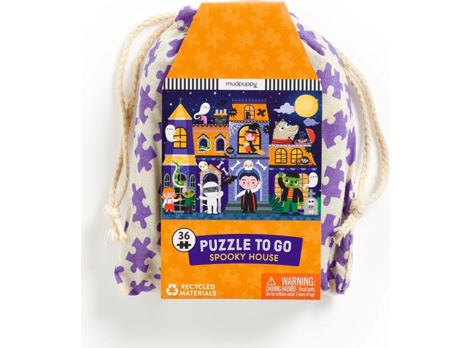 Mudpuppy Puzzle Strašidelný dom v látkovom vrecku 36 dielikov