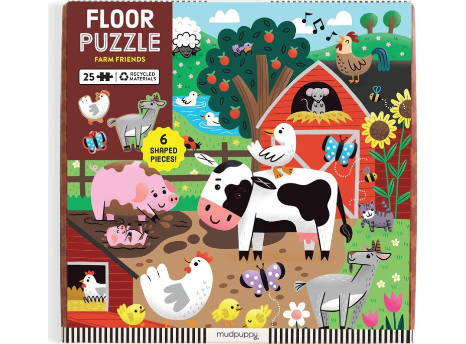 Mudpuppy Podlahové puzzle Kamaráti z farmy 25 dielikov