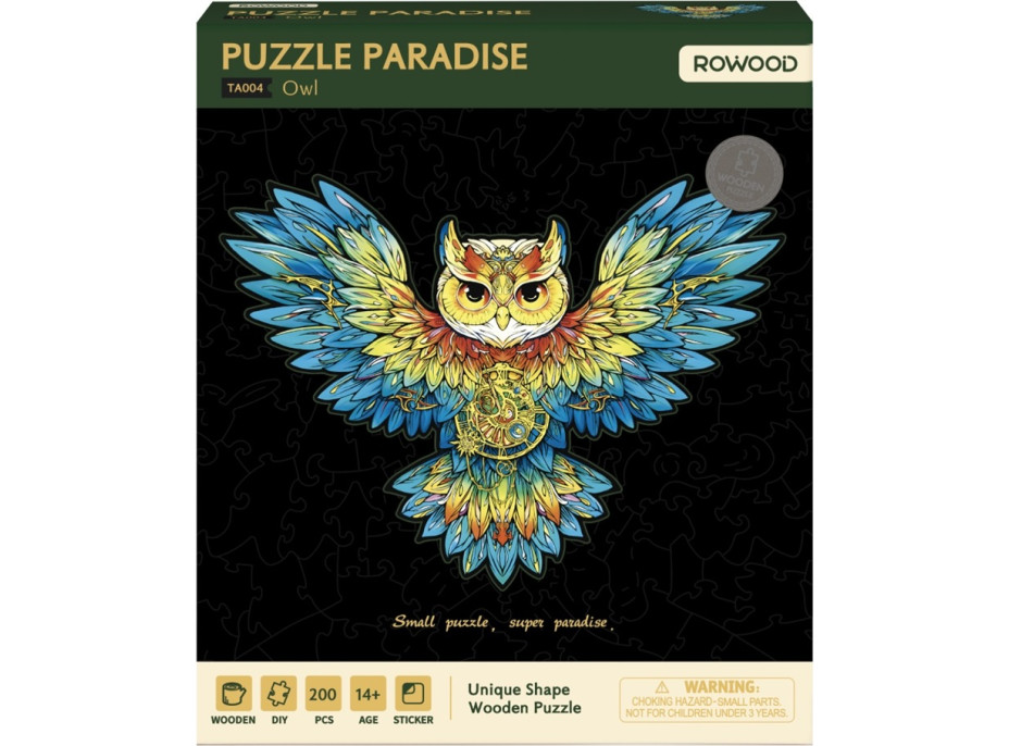 RoboTime Drevené puzzle Sova