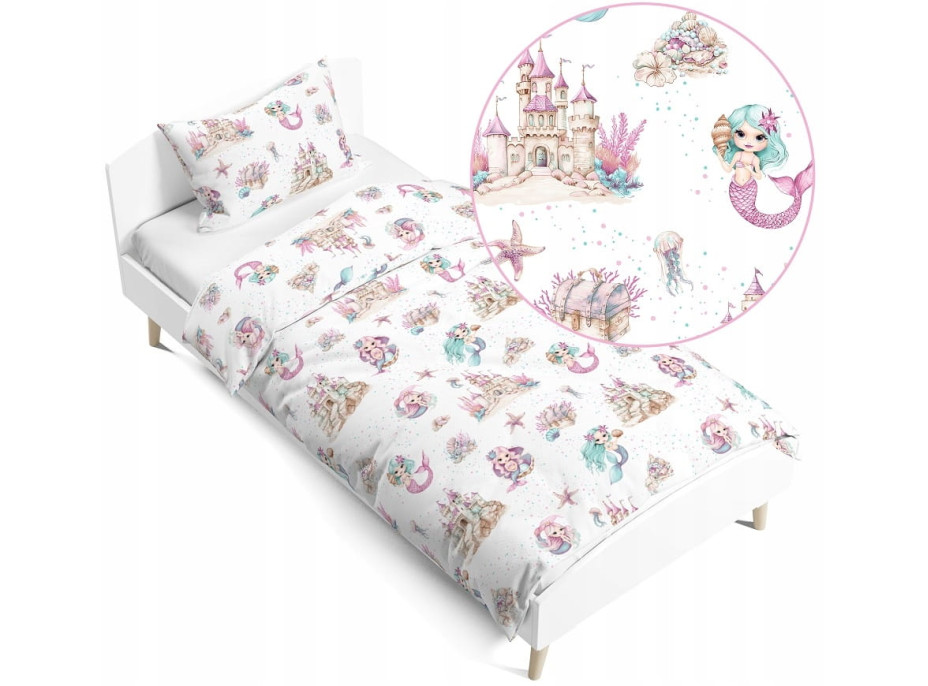 Detské bavlnené obliečky 140x200 cm BABYMAM PREMIUM - Malé morské víly