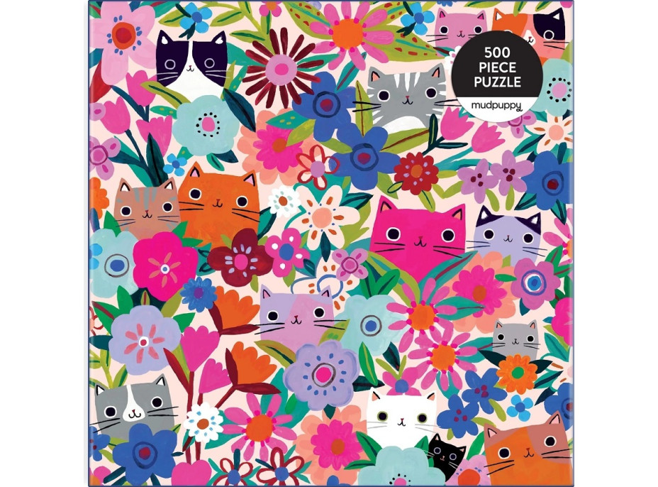 Mudpuppy Puzzle Mačky v kvetoch 500 dielikov