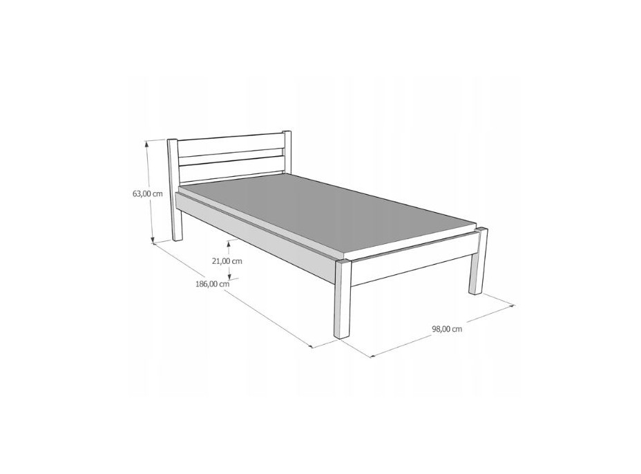 Detská posteľ z masívu KARAS 2 - 180x90 cm, biela + dva malé šuplíky