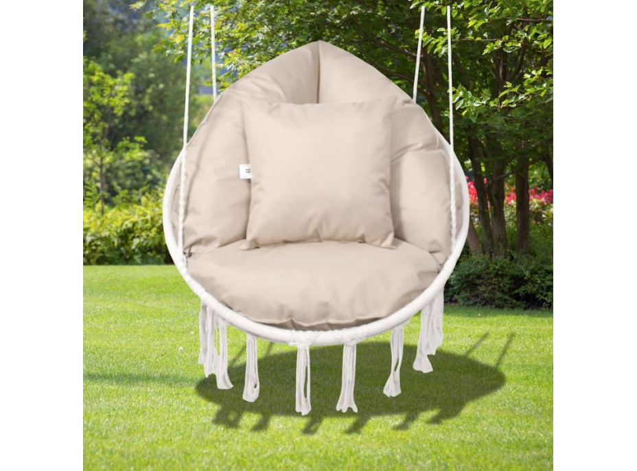 Vodeodolný sedací MAXI vankúš 100x15 cm do závesného kresla - cappuccino