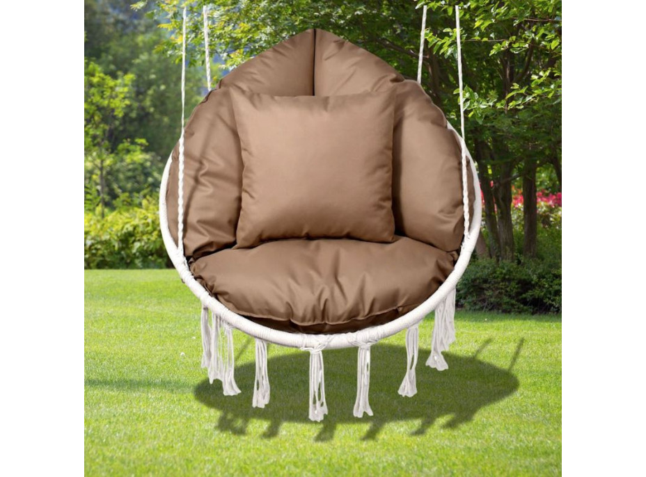 Vodeodolný sedací MAXI vankúš 100x15 cm do závesného kresla - čokoládový