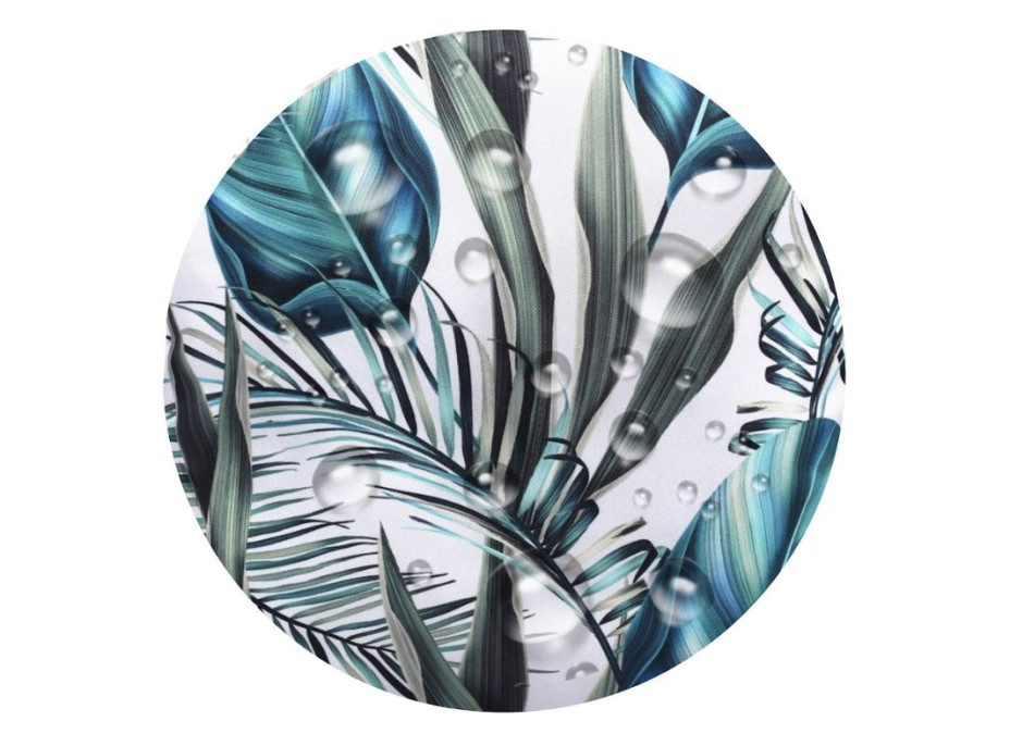 Vodeodolný sedací MAXI vankúš 100x15 cm do závesného kresla - exotické listy/sivý