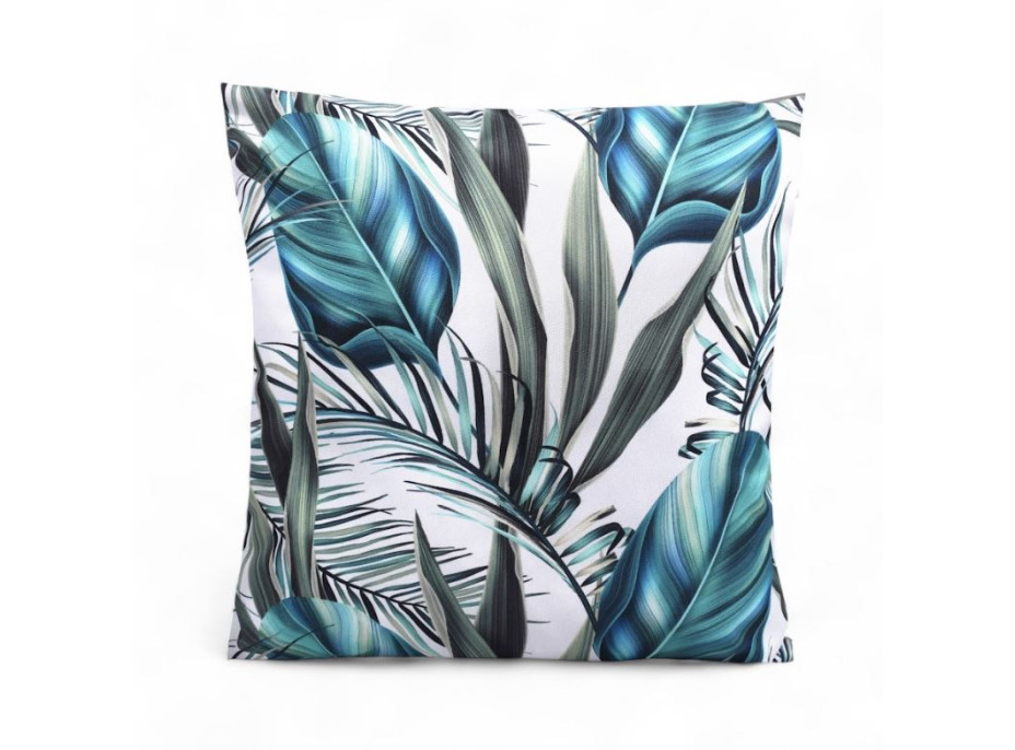 Vodeodolný sedací MAXI vankúš 100x15 cm do závesného kresla - exotické listy/sivý