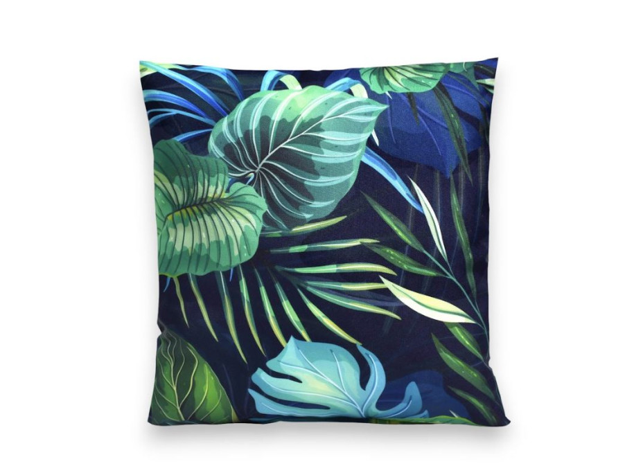 Vodeodolný sedací MAXI vankúš 100x15 cm do závesného kresla - monstera/tmavomodrý