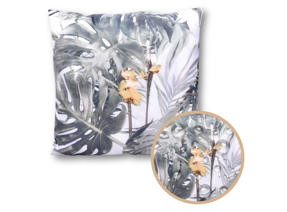 Vodeodolný sedací MAXI vankúš 100x15 cm do závesného kresla - orchidey / sivý