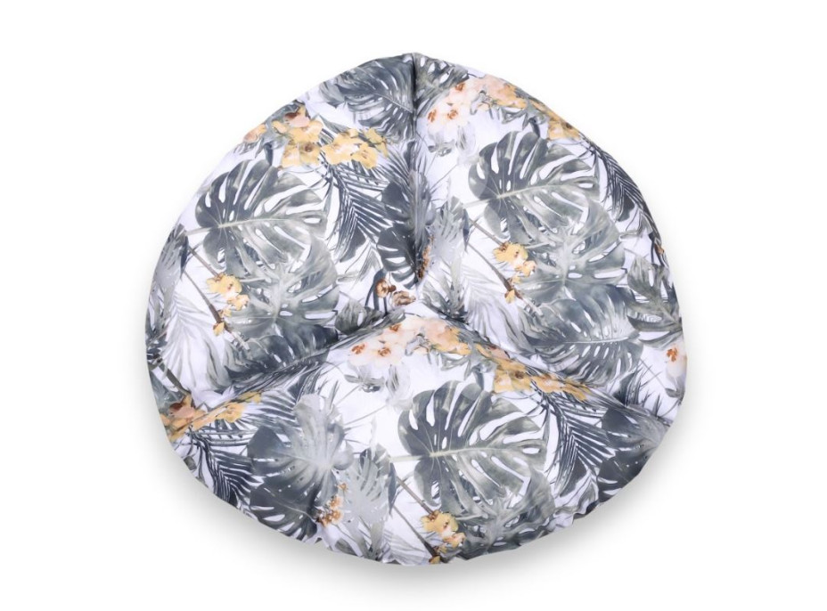 Vodeodolný sedací MAXI vankúš 100x15 cm do závesného kresla - orchidey / sivý