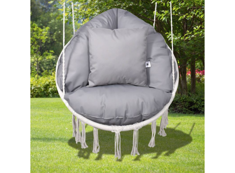 Vodeodolný sedací MAXI vankúš 100x15 cm do závesného kresla - šedý