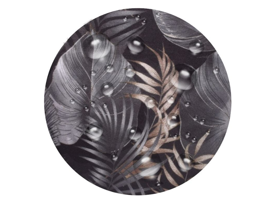 Vodeodolný sedací MAXI vankúš 100x15 cm do závesného kresla - zlaté palmy/čierny