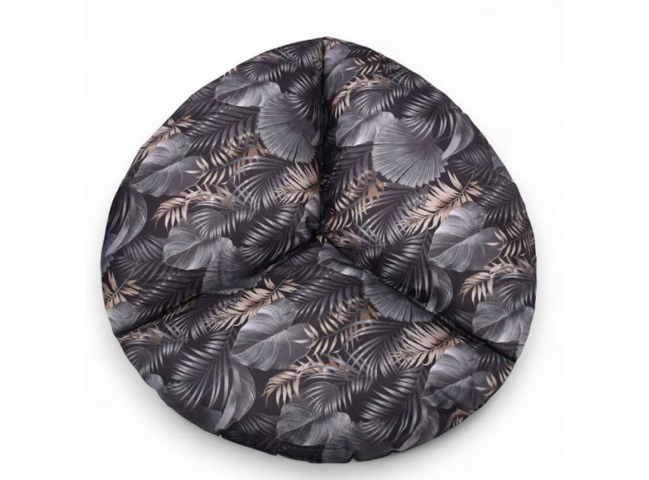 Vodeodolný sedací MAXI vankúš 100x15 cm do závesného kresla - zlaté palmy/čierny
