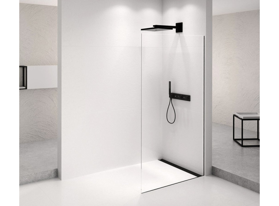 Polysan ARCHITEX BLACK MATT sprchová zástena 1062mm, číre sklo AXB110CL