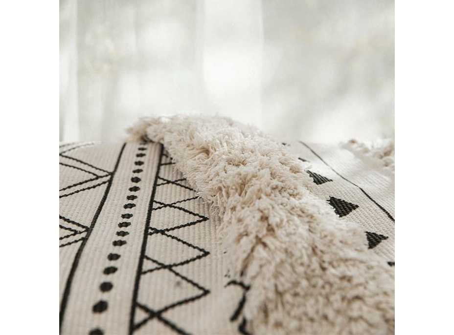 Kusový koberec BOHO - 50x160 cm - ecru/čierny