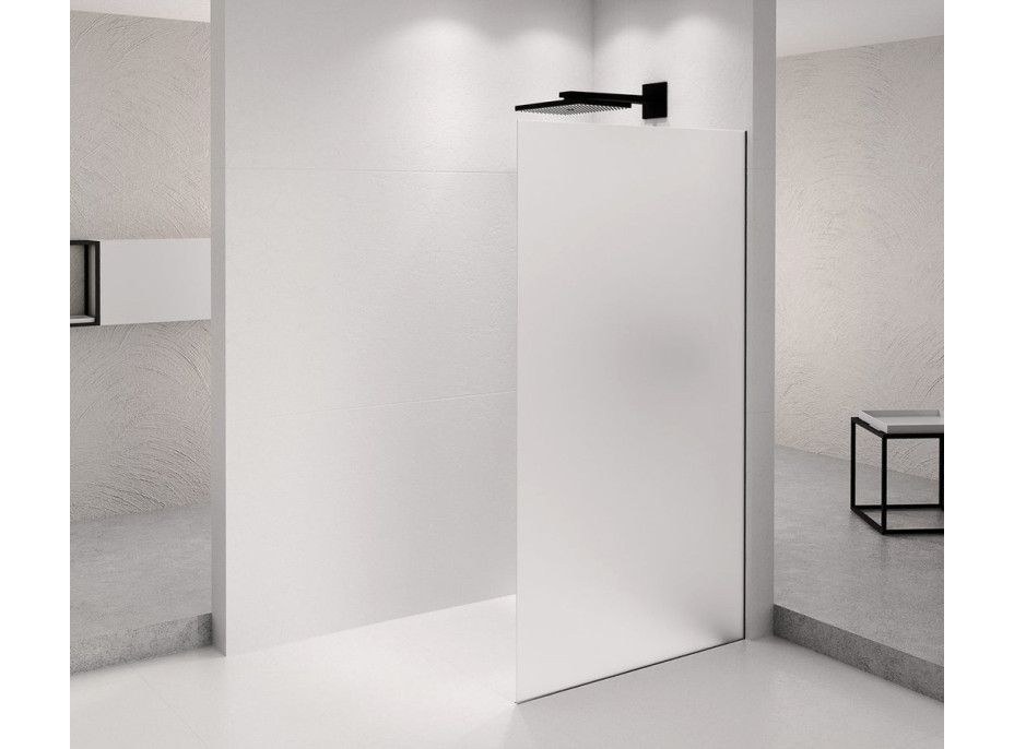 Polysan ARCHITEX BLACK MATT sprchová zástena 1362mm, matné sklo AXB140MT