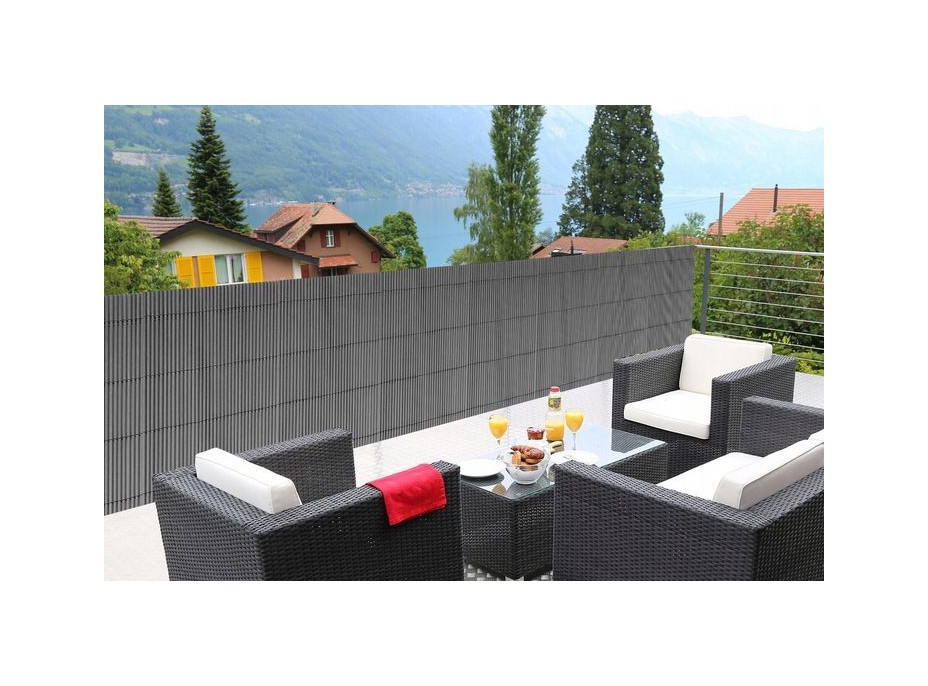 Ukončovacia lišta na clonu na plot - imitácia bambusu - 3x100 cm - béžová